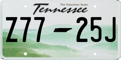 TN license plate Z7725J