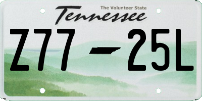 TN license plate Z7725L