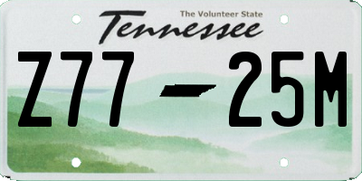 TN license plate Z7725M