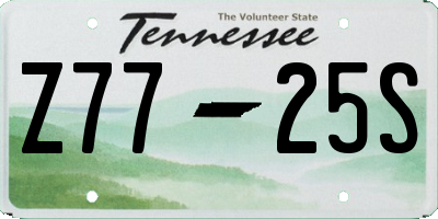 TN license plate Z7725S