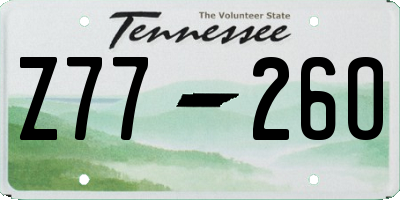 TN license plate Z7726O