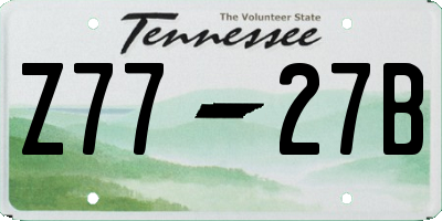 TN license plate Z7727B