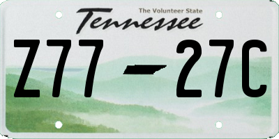 TN license plate Z7727C