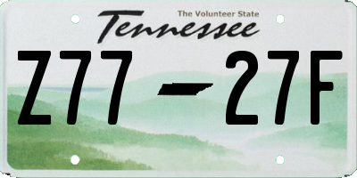 TN license plate Z7727F