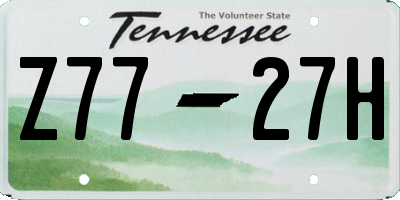 TN license plate Z7727H