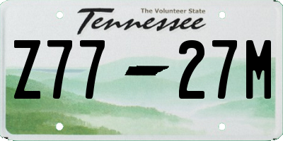 TN license plate Z7727M