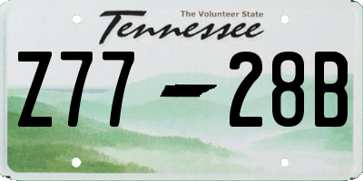 TN license plate Z7728B