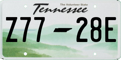 TN license plate Z7728E