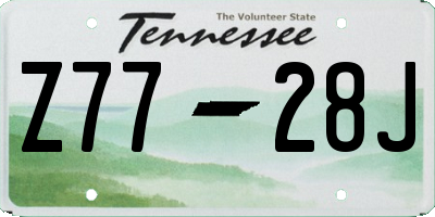 TN license plate Z7728J