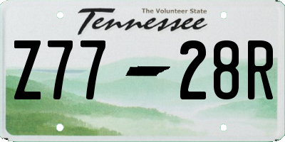TN license plate Z7728R