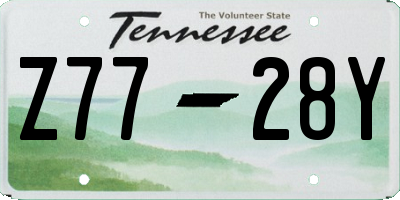 TN license plate Z7728Y