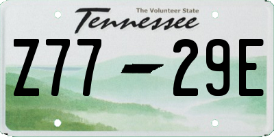 TN license plate Z7729E