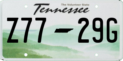 TN license plate Z7729G