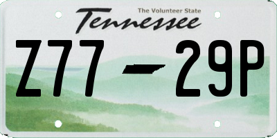 TN license plate Z7729P