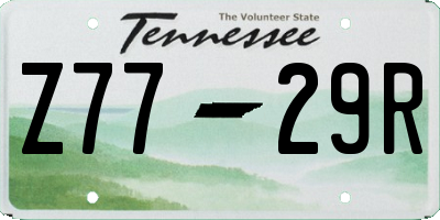 TN license plate Z7729R