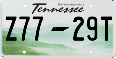 TN license plate Z7729T