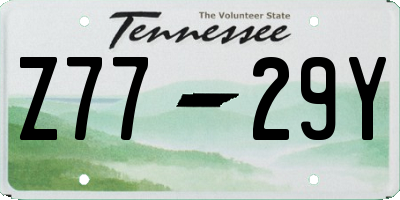 TN license plate Z7729Y