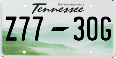 TN license plate Z7730G