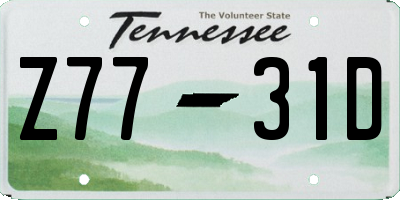 TN license plate Z7731D
