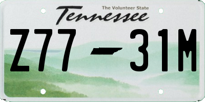 TN license plate Z7731M