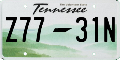 TN license plate Z7731N