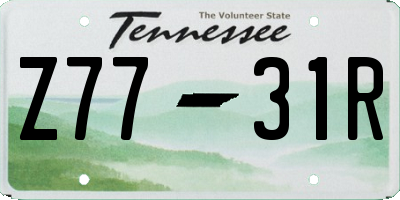 TN license plate Z7731R