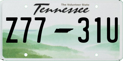 TN license plate Z7731U