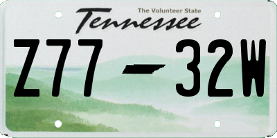 TN license plate Z7732W