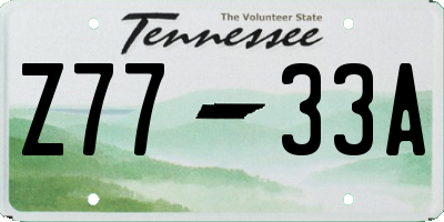 TN license plate Z7733A