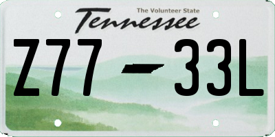 TN license plate Z7733L