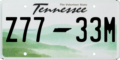 TN license plate Z7733M