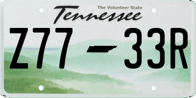 TN license plate Z7733R