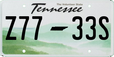 TN license plate Z7733S
