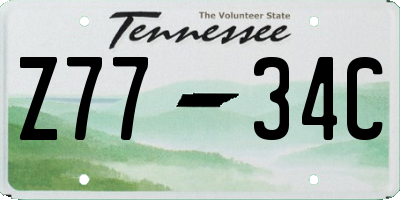 TN license plate Z7734C