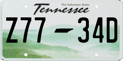 TN license plate Z7734D