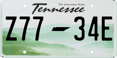 TN license plate Z7734E