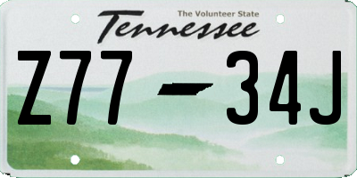 TN license plate Z7734J