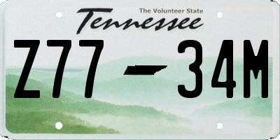TN license plate Z7734M