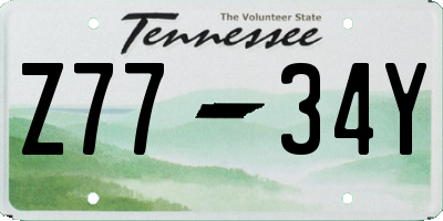 TN license plate Z7734Y