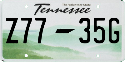 TN license plate Z7735G