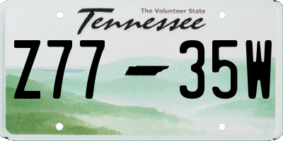 TN license plate Z7735W