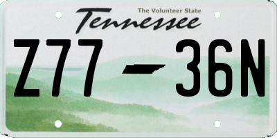 TN license plate Z7736N