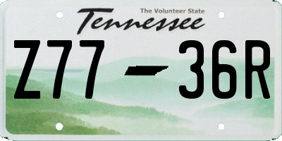 TN license plate Z7736R