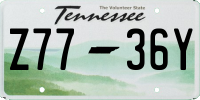 TN license plate Z7736Y