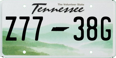 TN license plate Z7738G