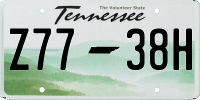 TN license plate Z7738H