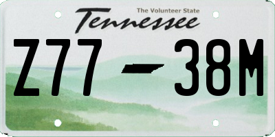 TN license plate Z7738M