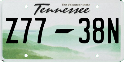 TN license plate Z7738N