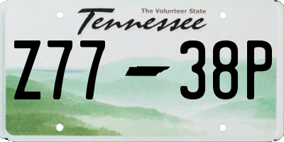 TN license plate Z7738P