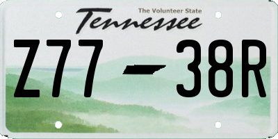 TN license plate Z7738R
